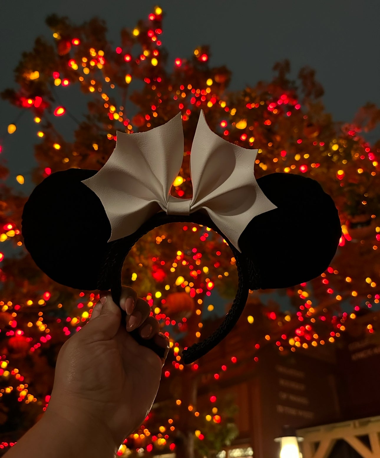 Black ears with White bat bow